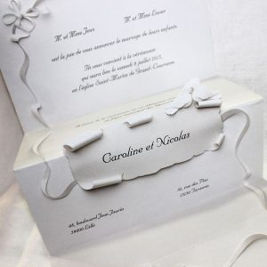 Faire part Mariage 44744 Blanc Parchemin Faire Part Selection 2