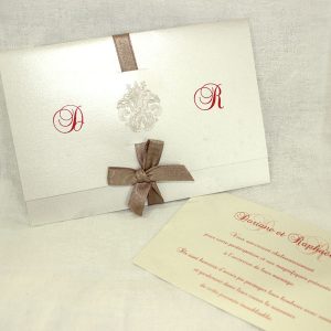 Faire part Mariage 48821 Ivoire Irise Mariage Royal Faire Part Selection
