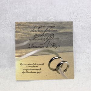 Faire part Mariage 49072 Plage Coucher de soleil Faire Part Selection invitation